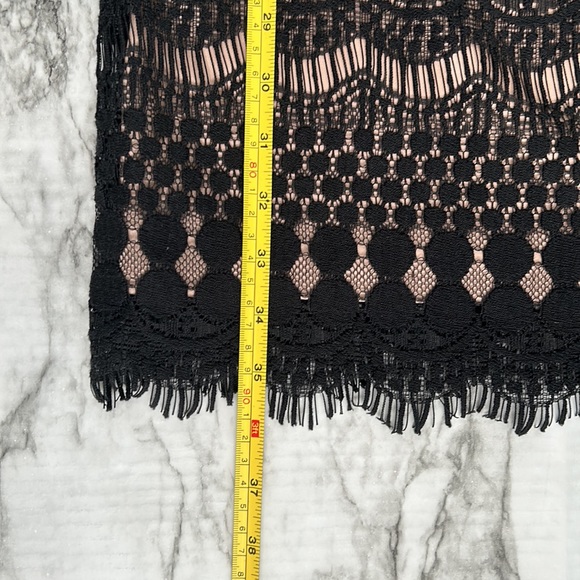 Eliza J | women’s size 6 shift dress black lace overlay with nude lining eyelash - Picture 12 of 12